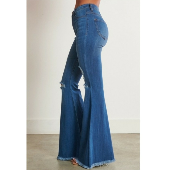 Boho high waisted flare distressed jeans 🚨FLASH SALE🚨 - Picture 5 of 7